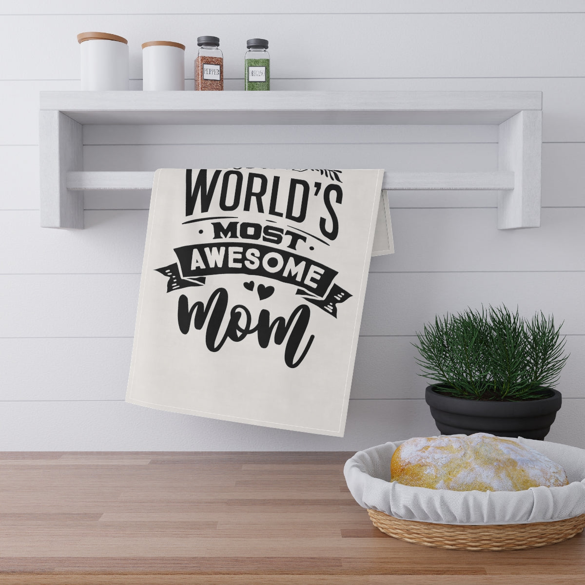 Farmhouse Decor - Kitchen Towel - World's Most Awesome Mom