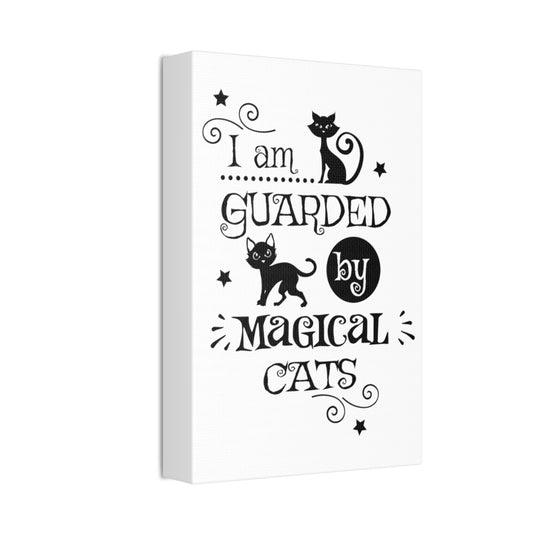 Farmhouse Wall Art - Canvas Sign - I'm Guarded By Magical Cats